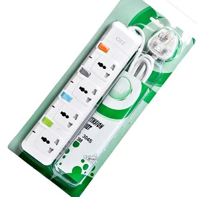 G &amp; T 4 Way Extension Cable - White
