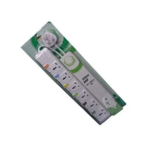 G & T 6 Outlets Extension Cable- Good Quality - 6 Sockets, Durable & Safe- White