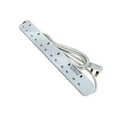 Power King Original 6 Ways Extension Cable, 3 Meters, -White
