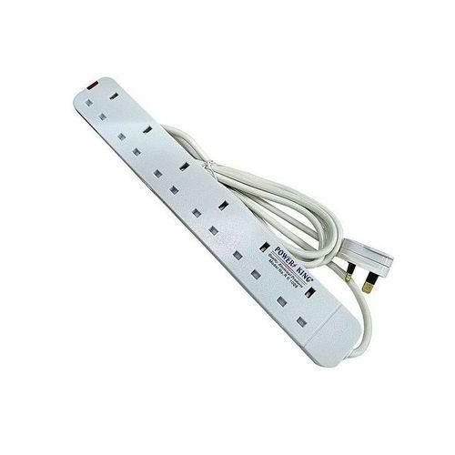 Power King Original 6 Ways Extension Cable, 3 Meters, -White