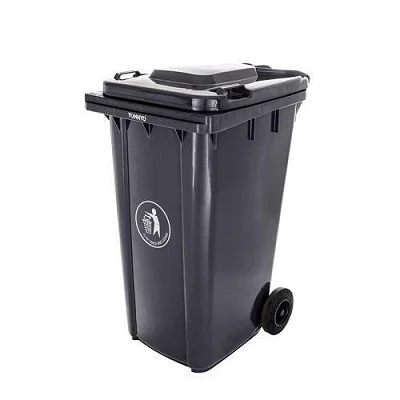 Outdoor 240L Plastic Waste Bin – Large Capacity, Durable &amp; Weather-Resistant. BLACK
