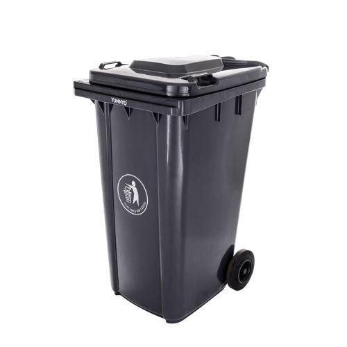 Outdoor 240L Plastic Waste Bin – Large Capacity, Durable &amp; Weather-Resistant. BLACK