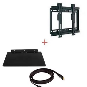 Pack Of TV Wall Mount 14 To 42 Plus DVD Decoder Mount Plus Free TV HDMI Cable-Black