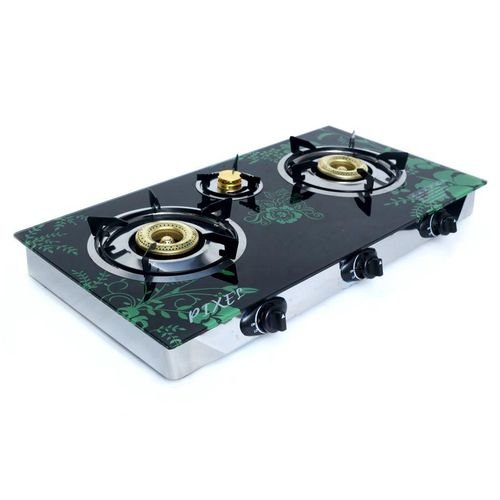 3 Burner Tempered Glass Gas Stove With Automatic Ignition