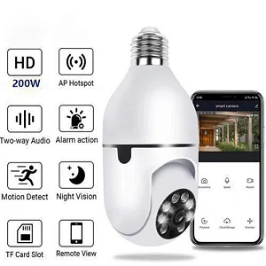 2.4G Wifi Blub LED Light Camera 200w Monitoring Night Vision 1080P