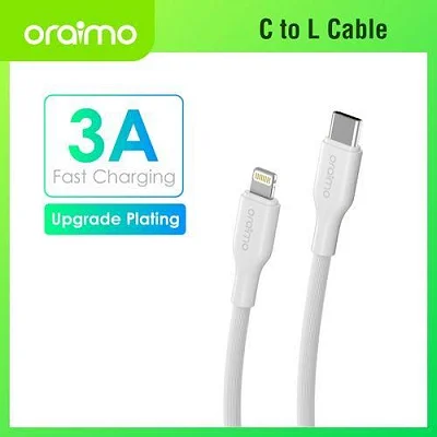 Oraimo Data Cable 3A 1M Type C To Lightning-  White