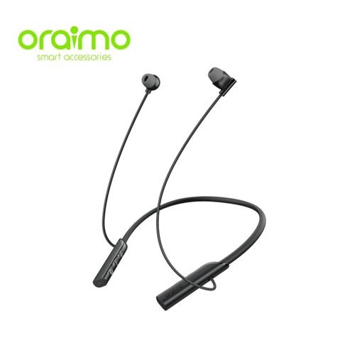 Oraimo Necklace Lite Wireless Headphones Call Vibration 30Hr Playtime - Black