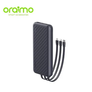 Oraimo Power Bank 10000mAh 22.5W 3 Built-in Charging Cables
