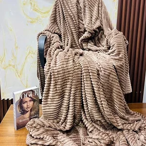 5*6 Soft warm Fleece Blanket - coffee brown