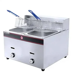 12L Double Tank Commercial Stainless Steel Gas Deep fryer.