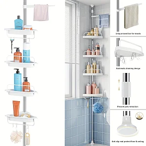 Adjustable Multi Corner Shelf Bathroom Organizer Storage Rack