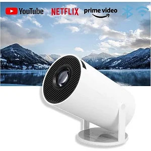 Mini Projector with and Bluetooth, Portable Smart Projector 1080P Support