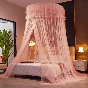 6x6 Round Hanging Mosquito Net - Pink