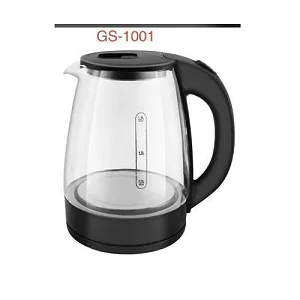 Global Star 2L Fast Boiling Glass Electric Kettle With LED Blue Light - Silver & Black