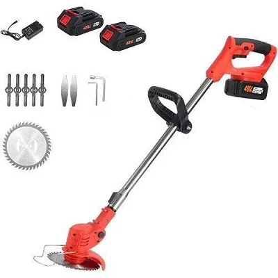 48V Lithium Rechargeable Lawn Mower Grass Cutter/lawn Mower 2 Batteries - Multicolor