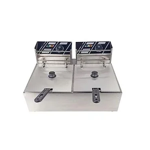 12L Double Electric Deep Fryer stainless steel