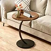 Round Side Table, Coffee Table with Wooden Tray, Modern Style Coffee Tray Table