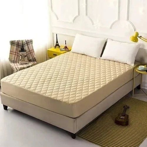 5*6 Quilted Water Proof Mattress Protector- Cream