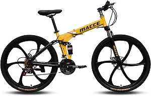 26Inch 6 Speed Folding Mountain Cross Country Bike, Dual Shock Absorption Bike