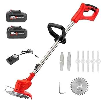 48V Lithium Rechargeable Lawn Mower Grass Cutter/lawn Mower 2 Batteries - Multicolor