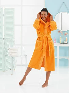 Cotton Bathrobe - Orange