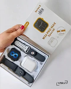 W26 PRO MAX Smartwatch With Earphone 2 In 1 Best Popular Waterproof Sports Fitness Dual Straps Smart Watch Earbuds