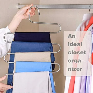 Pair Of 2pcs Trouser Steel Hanger/Pants Hanger - Silver