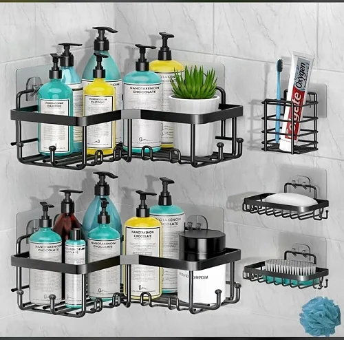 Shower Caddy Organizer for Bathroom Storage Home Kitchen No Drilling Rustproof Stainless Steel Bathroom Organizer Shower