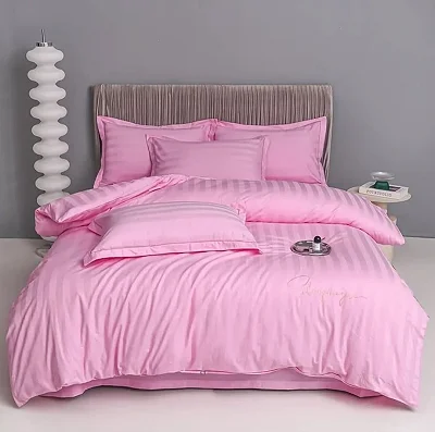 5x6 6pcs Fitted Bedsheets (1 Fitted, 1 Flat Bedsheet  With 4 Pillowcases )- pink