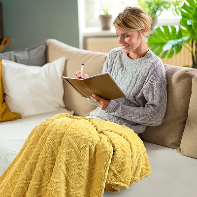 5x6 Ultra Soft Warm Throw Fleece Blanket - yellow