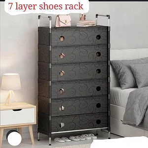 6 Tier Layer Shoe Rack Organizer - Black