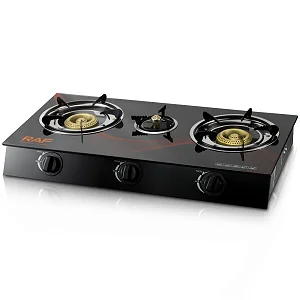 Triple Gas Stove Burner With Auto Ignition With Glasstop