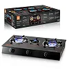 Triple Gas Stove Burner  With Auto Ignition With Glasstop