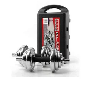 20KG Plated Adjustable Dumbbell/ Dumbells Set-Silver