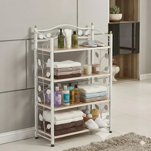 4-tier Metal Stands Storage Shoe Rack - white