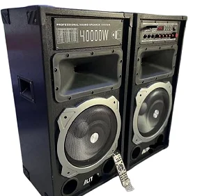 AILIPU Dual 10" Amplified Public Address Speaker 40000W- Black