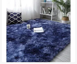 Medium Size Fluffy Carpet 1.5 x2m -Blue Patched