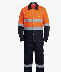 2-Piece Heavy Duty High Visibility Construction Work Uniform Set - free Size