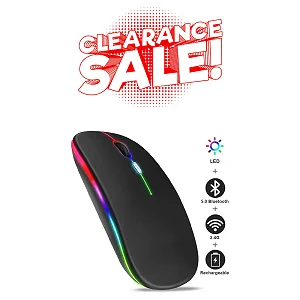 2.4G Wireless Rechargeable Mouse with Colourful Light - Multicolor