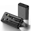 ZHY 20000mAh Ultra High-Capacity Power Bank with Inbuilt Cables – Black