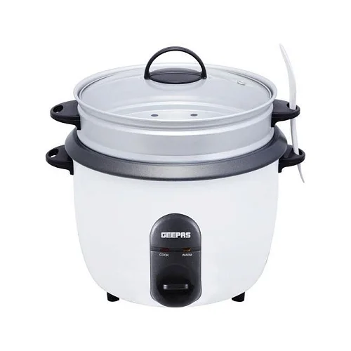 Geepas 2.8 Liters Non Stick Automatic Rice Cooker GRC4327-White/Silver