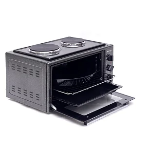 Blueflame 45 Liters Electric Mini Oven With Two Hot Plates / Hobs - Black