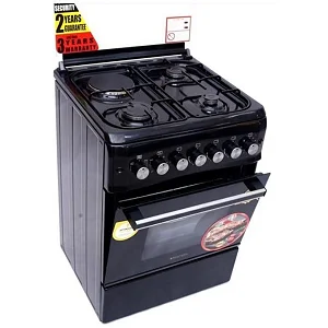 Blueflame 60 X 60cm 3 Gas And 1 Electric Hot Plate S6031EP-BN With Electric Oven ( Made In Turkey ) - Black