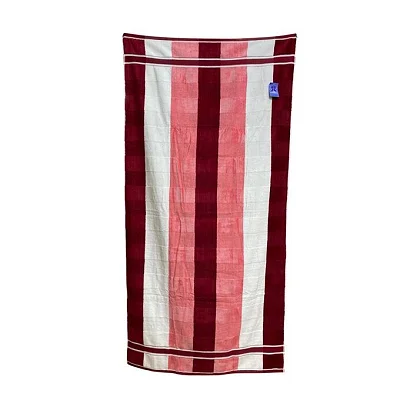 Large Size Velvet cotton towels 90x170cm - striped Brown