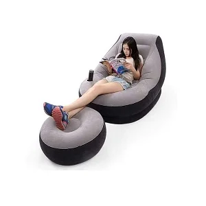 Intex Inflatable Air Chair With Footrest And Armrests With Electric Pump