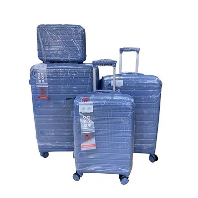 Set Of 4 Pcs Rubber Suitcase - Light Bluw  (L,M,S,XS)