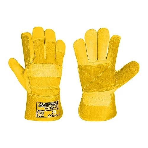 2pcs Safety Leather Gloves: Durable &amp; Heat-Resistant for Heavy-Duty Work (Copy)
