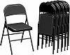 Padded Foldable Chairs  - Black