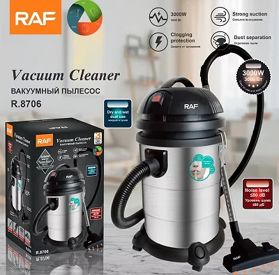 RAF 30L Commercial Carpet Vacuum Cleaner Wet &amp; Dry Vacuum RAF R.8706 - Silver