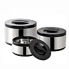 3Pcs Lunch boxes Hot-Pot Insulated Casserole Stainless Steel Casserole Dish. Color -Black (Copy)